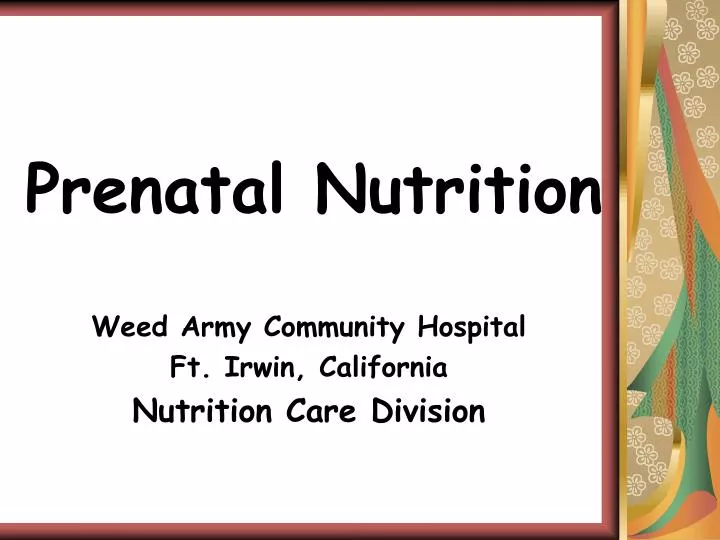 prenatal nutrition