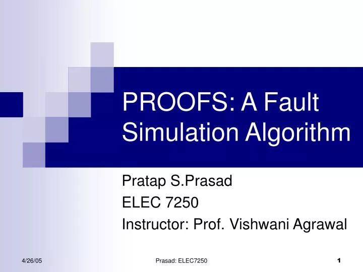 proofs a fault simulation algorithm