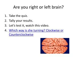 Are you right or left brain?
