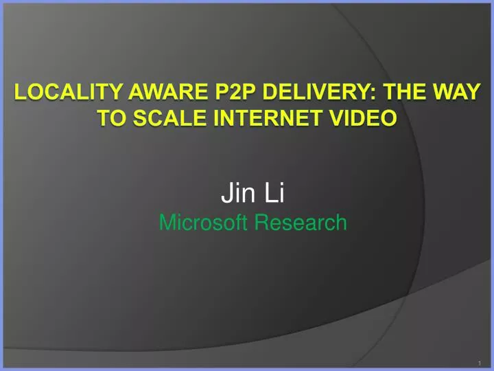 locality aware p2p delivery the way to scale internet video