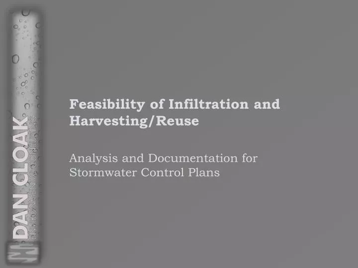 feasibility of infiltration and harvesting reuse