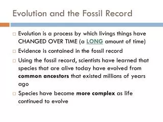 Evolution and the Fossil Record