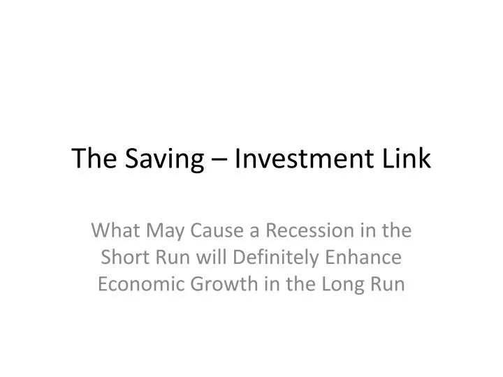 the saving investment link