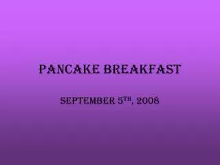 pancake breakfast