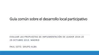 gu a com n sobre el desarrollo local participativo
