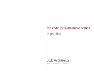 the code for sustainable homes in practice