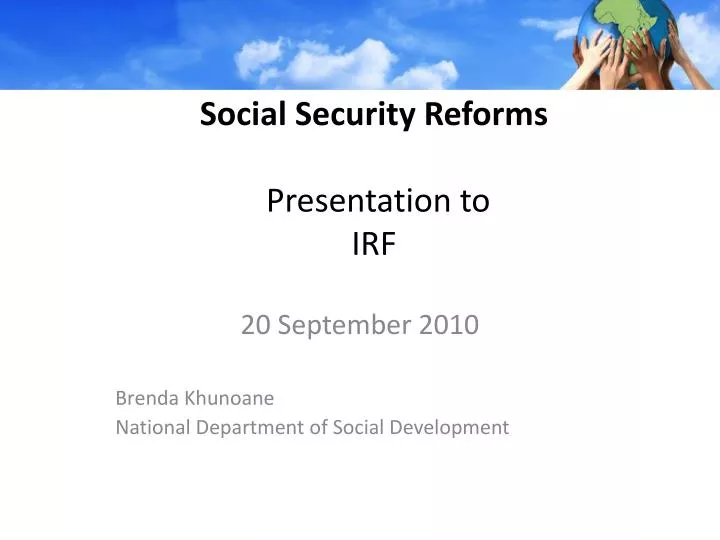 social security reforms presentation to irf