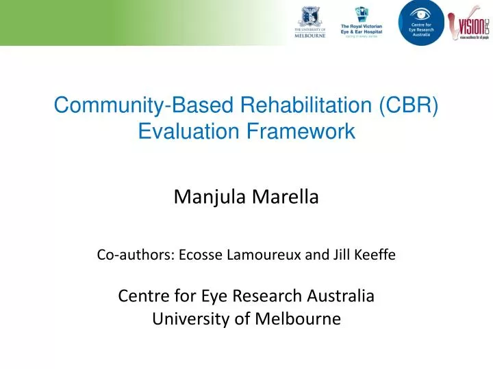 community based rehabilitation cbr evaluation framework