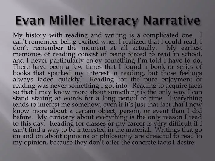 evan miller literacy narrative