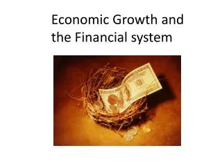 Economic Growth and the Financial system