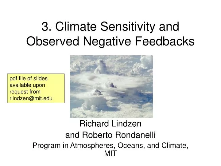 3 climate sensitivity and observed negative feedbacks