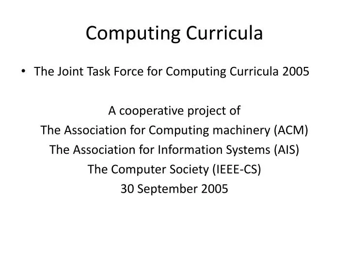 computing curricula