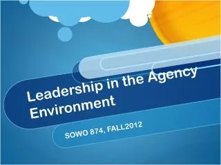 Leadership in the Agency Environment