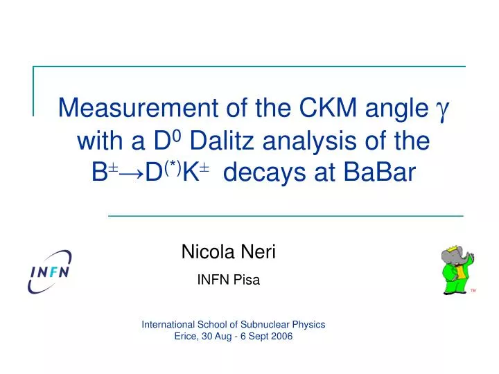 measurement of the ckm angle g with a d 0 dalitz analysis of the b d k decays at babar