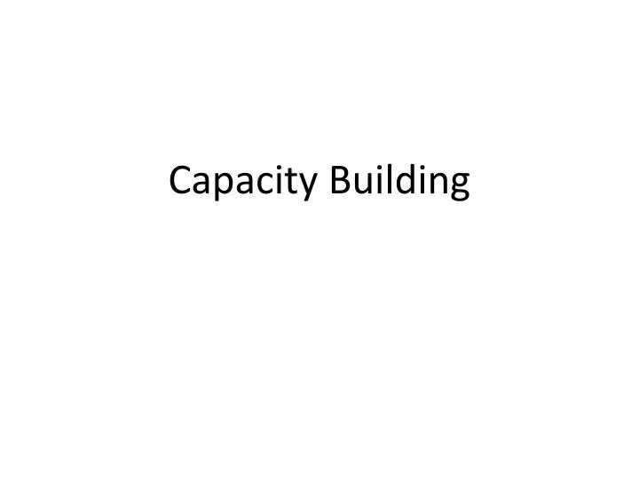 capacity building