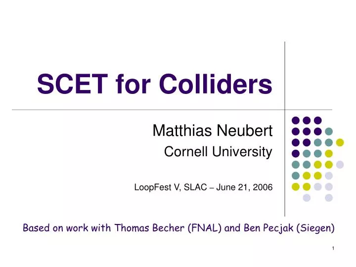 scet for colliders