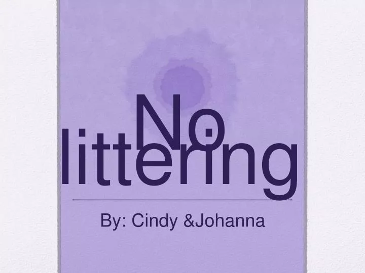 no littering