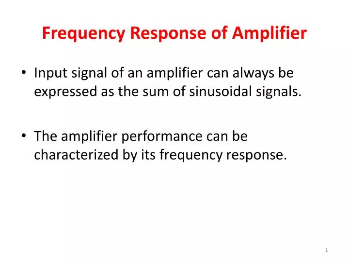 frequency response of amplifier