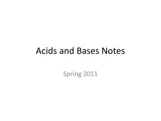 Acids and Bases Notes