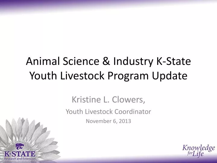 animal science industry k state youth livestock program update