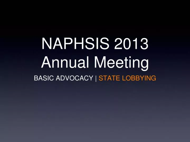 naphsis 2013 annual meeting