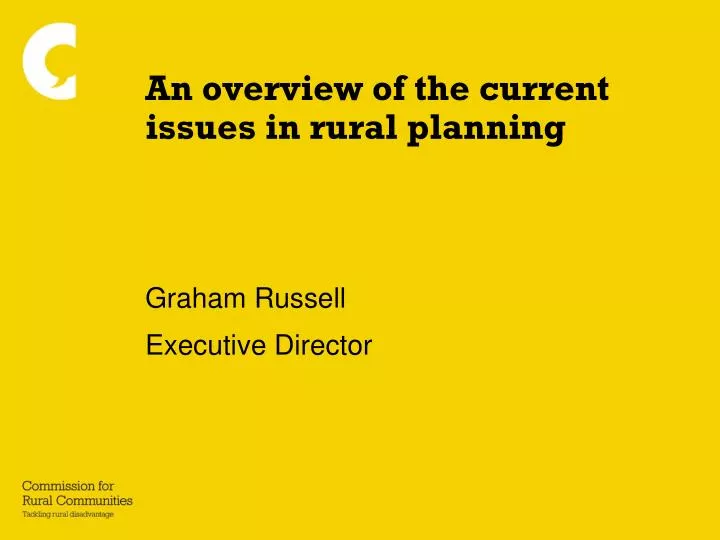 an overview of the current issues in rural planning