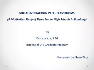 SOCIAL INTERACTION IN EFL CLASSROOMS