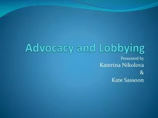 Advocacy and Lobbying