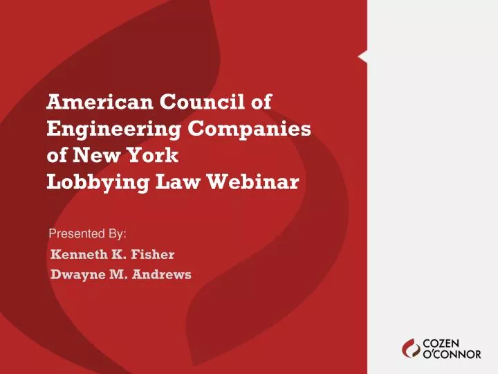 american council of engineering companies of new york lobbying law webinar