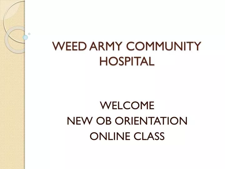 weed army community hospital