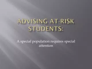 advising at risk students