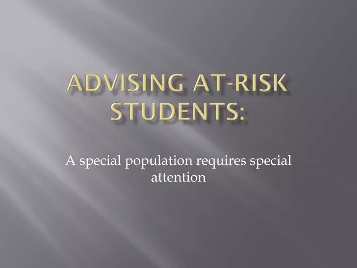 advising at risk students