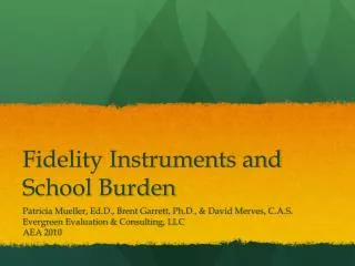 Fidelity Instruments and School Burden