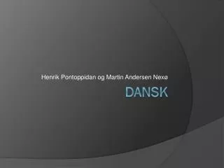 henrik pontoppidan og martin andersen nex