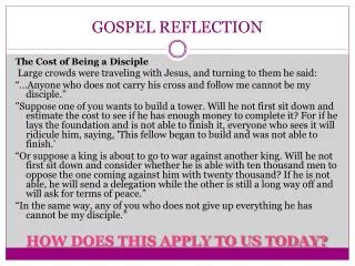 GOSPEL REFLECTION