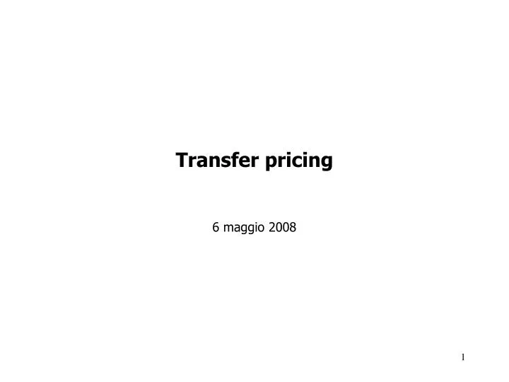 transfer pricing