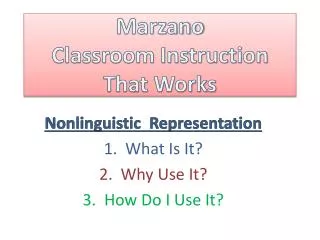 Marzano Classroom Instruction That Works