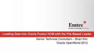 Loading Data into Oracle Fusion HCM with the File-Based Loader