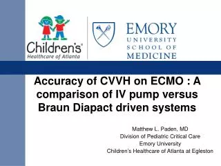 Accuracy of CVVH on ECMO : A comparison of IV pump versus Braun Diapact driven systems