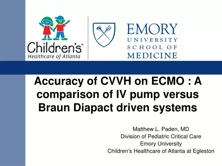 accuracy of cvvh on ecmo a comparison of iv pump versus braun diapact driven systems
