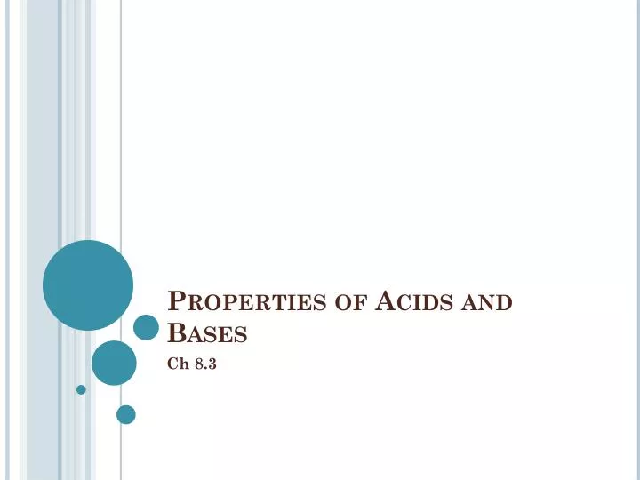 properties of acids and bases