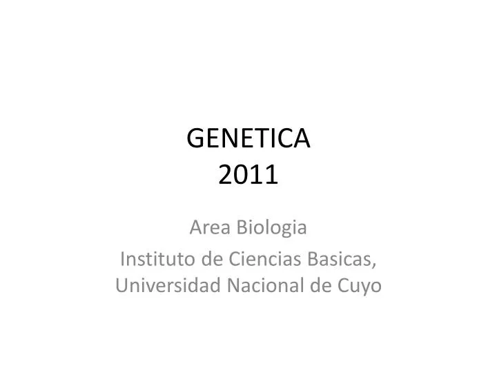 genetica 2011