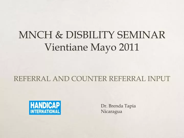 mnch disbility seminar vientiane mayo 2011
