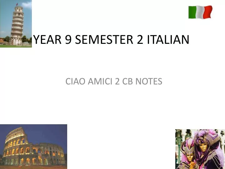 year 9 semester 2 italian
