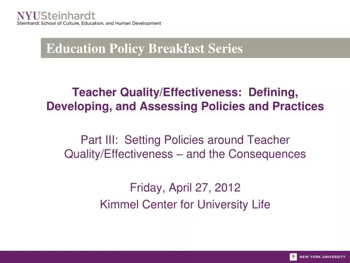 education policy breakfast series