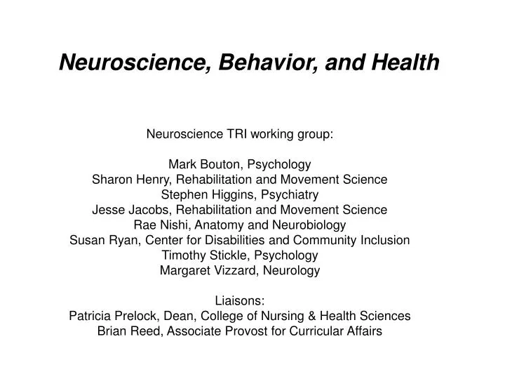 neuroscience behavior and health