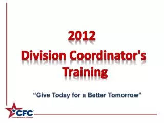 2012 Division Coordinator's Training