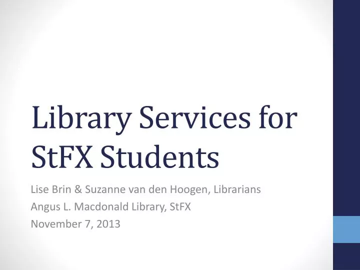 library services for stfx students