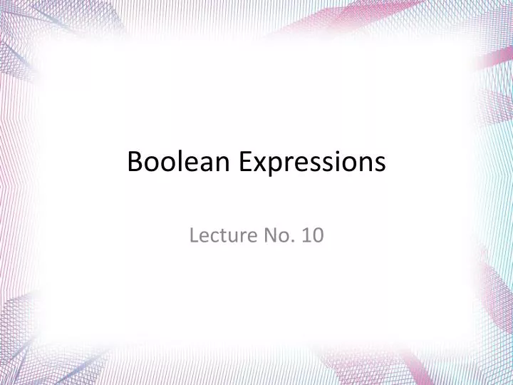 boolean expressions
