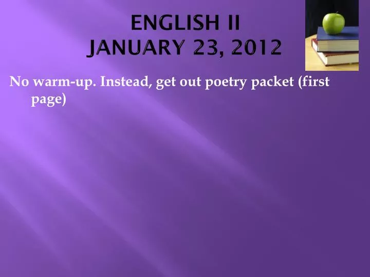 english ii january 23 2012